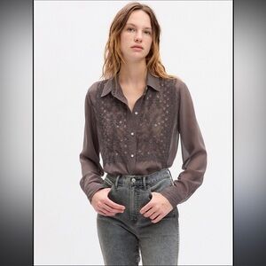 EUC size Large Gap Elegant Lace Detail Women's Blouse